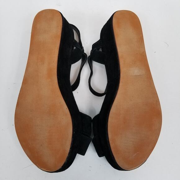 Torrid Women's Leather Criss Cross Ankle Strap Platform Sandals Black Size 7W - Picture 7 of 9